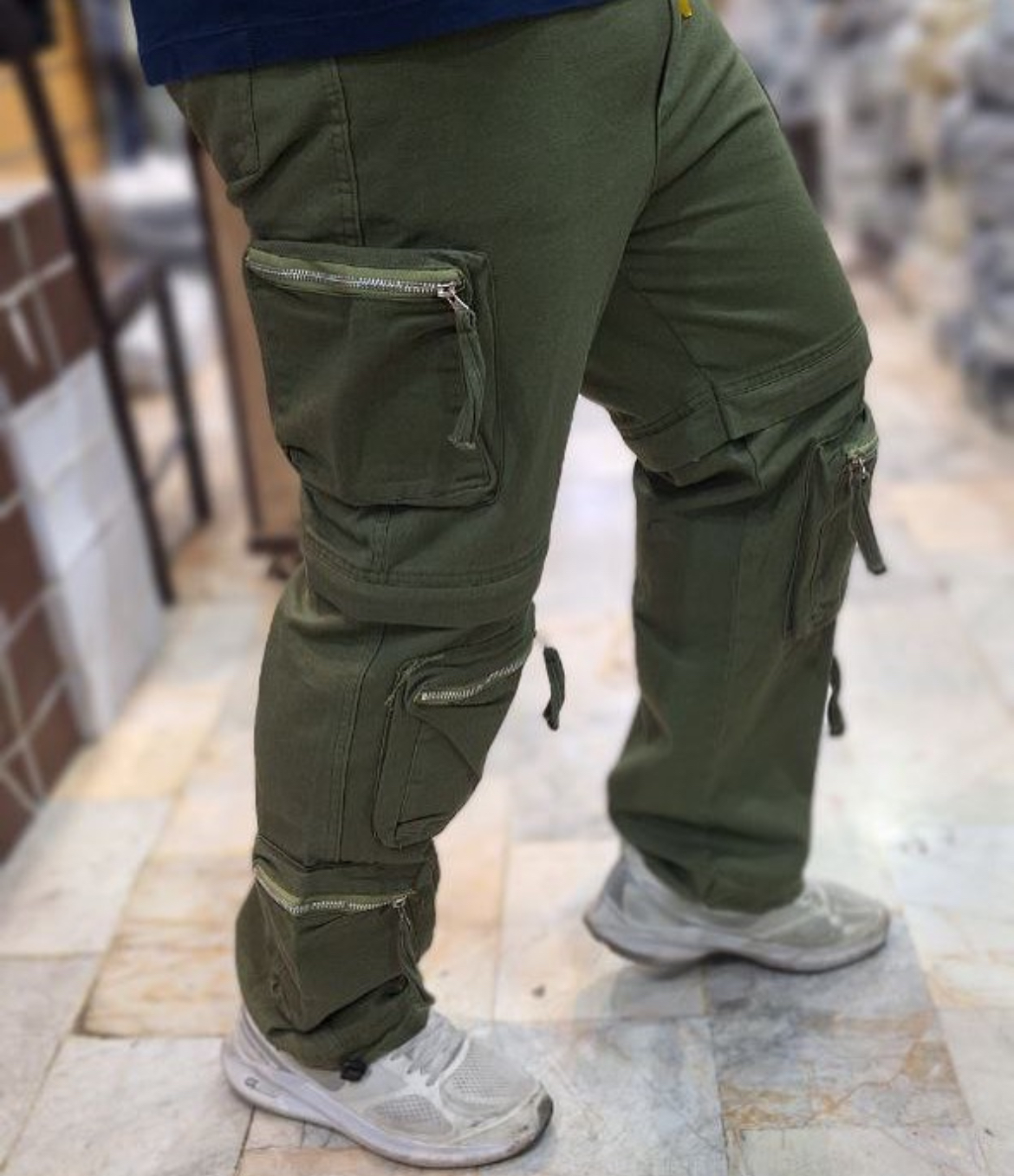 کارگو مردانه مدل شلوارکشو جنس لی ضدآب