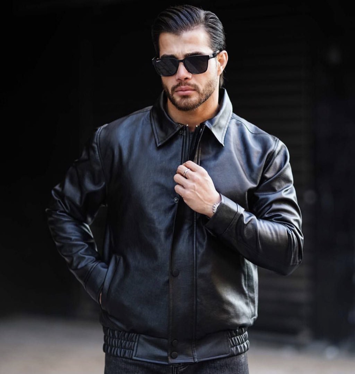 کاپشن چرم جاگر داخل خز مردانه ترک وارداتی ضمانتی